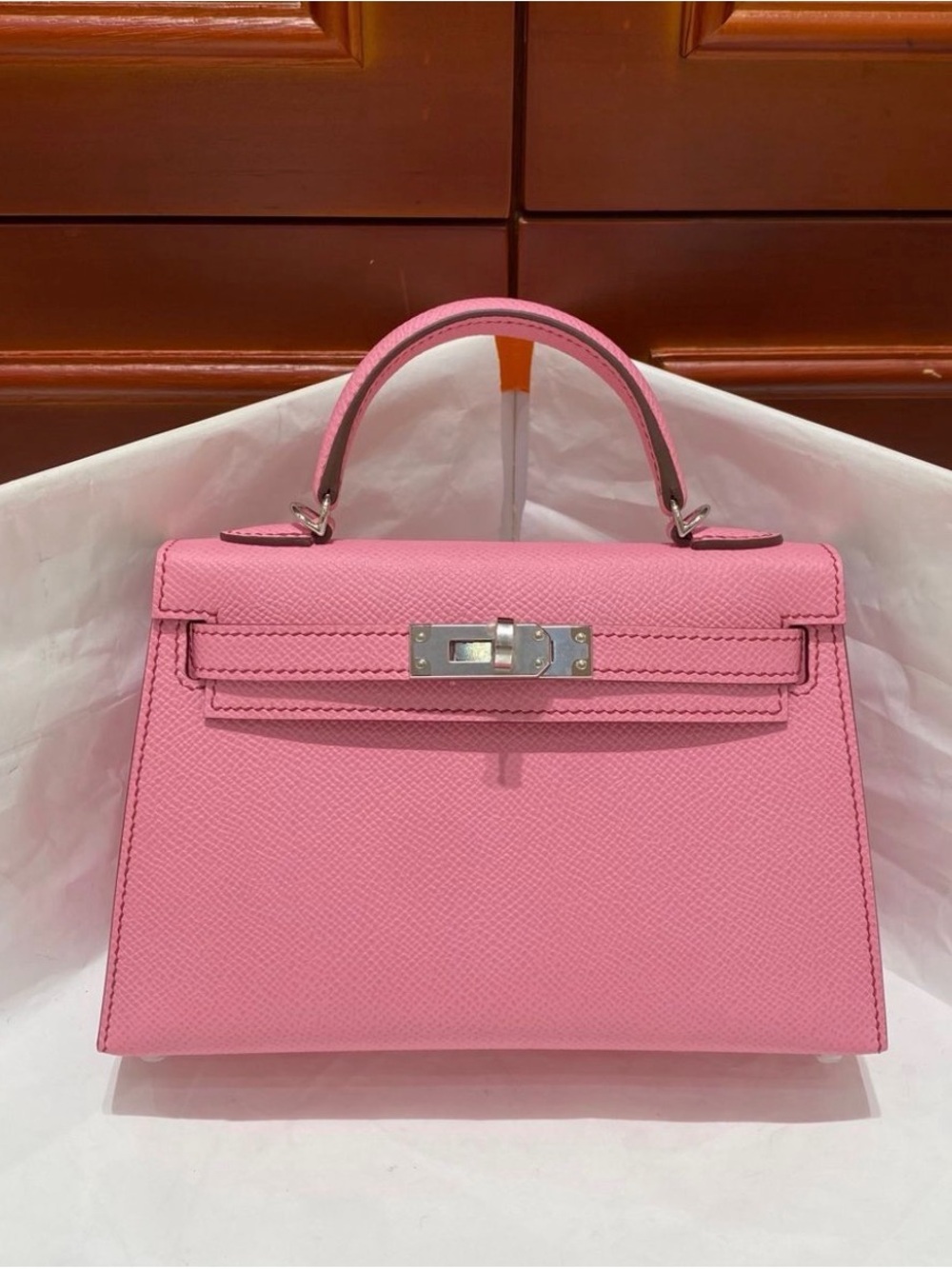 Hermes Pink mini Kelly-Style Satchel
